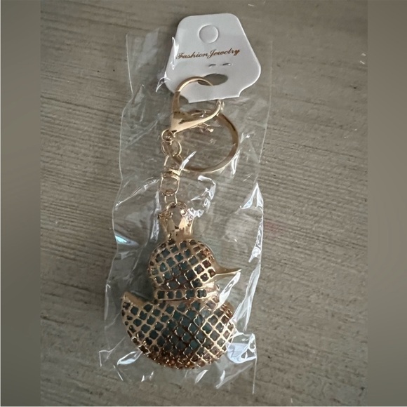 Keychain/Bag Charm Blue Duck w Gems & Crown NWT - Picture 5 of 7
